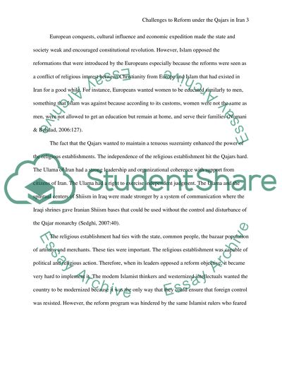 Challenges to Reform under the Qajars in Iran from the Mid-19th to Early 20th Century