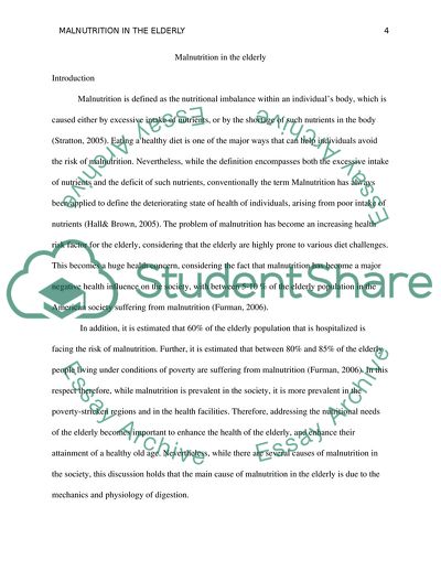 Malnutrition in the Elderly