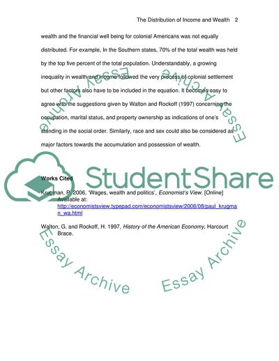 The Distribution of Income and Wealth