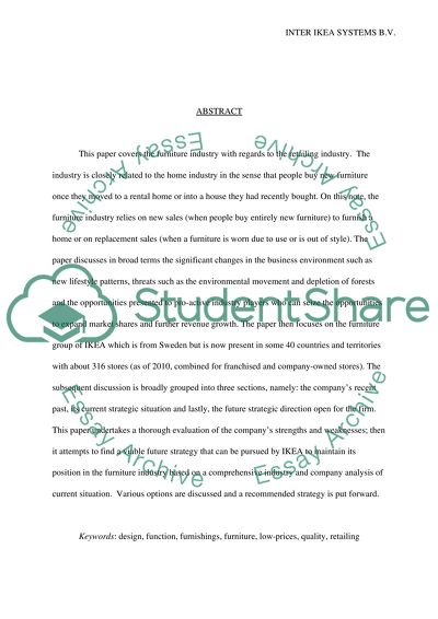 Inter IKEA Systems Business Strategy