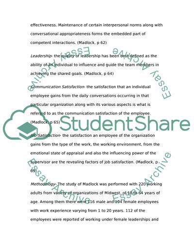 The link between leadership style, communicator competence nd employee satisfaction