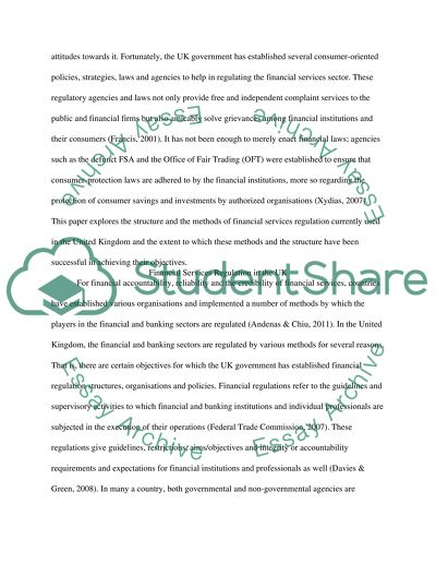 Financial Services Regulation in the UK