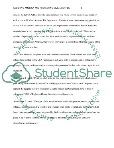 Securing America and Protecting Civil Liberties