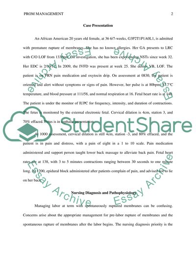 Premature Rupture of Membrane during Labor