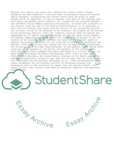 Management Issues for the Global Family Business