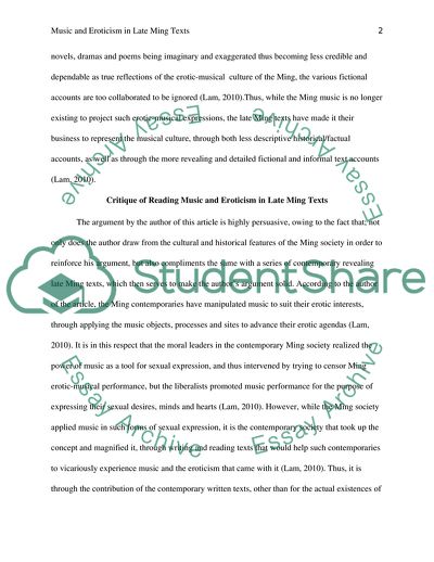 Music and Eroticism in Late Ming Texts