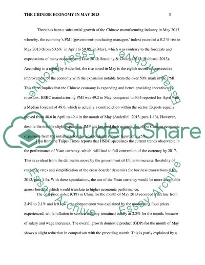 The chinese economy in may 2013