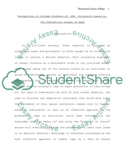 Theoretical Causes of Rape