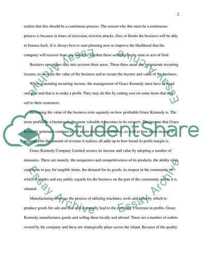 Marketing Plan of Grace Kennedy Company Limited