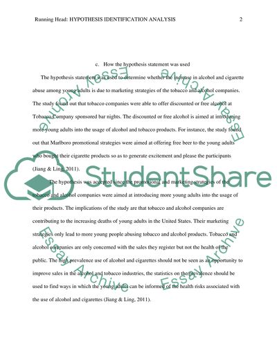 Hypothesis Identification Analysis