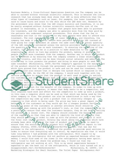 BUSINESS MODELS, CUSTOMER & CROSS-CULTURAL EXPERIENCES