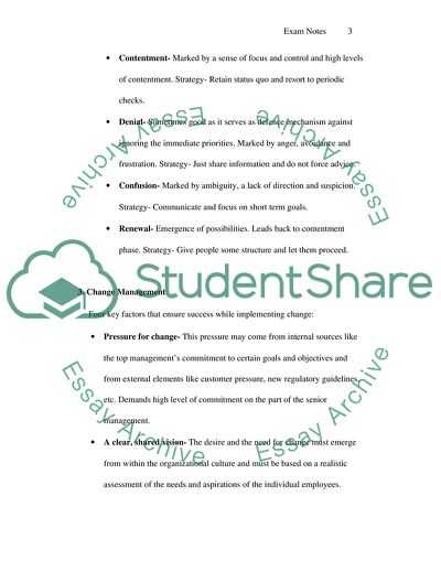 Managing change exam notes