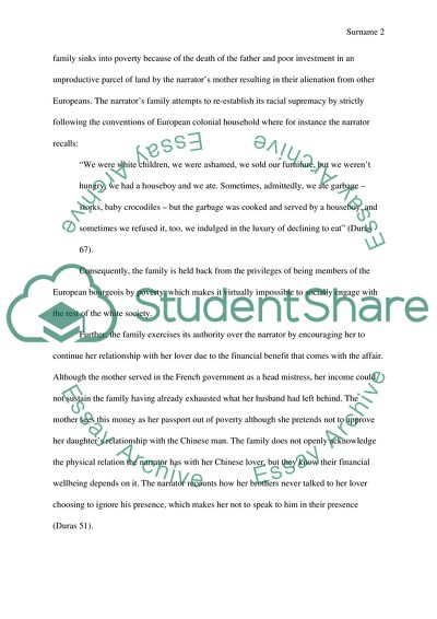 Gender and Power Dynamic in The Lover by Marguerite Duras