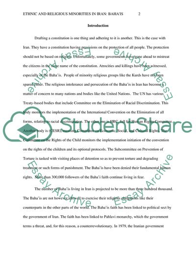 Ethnic and Religious Minorities in Iran: Bahais