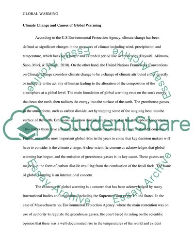 Possible Solutions to Global Warming