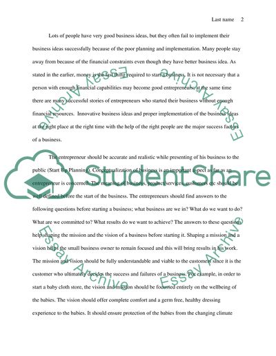 Planning, preparing and creating a Business