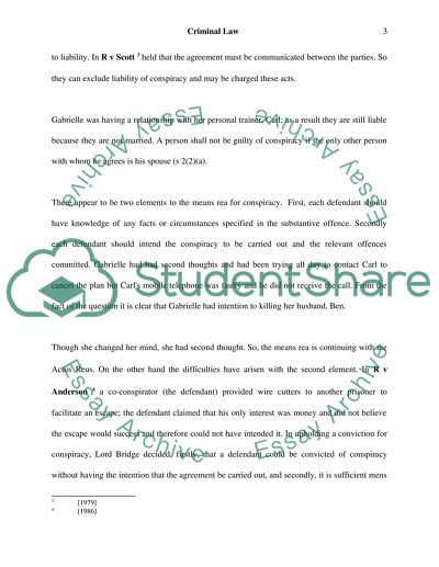 Criminal Law: Problem Analysis