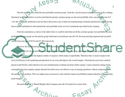 Advance Managerial Accounting: Cutomer ABM