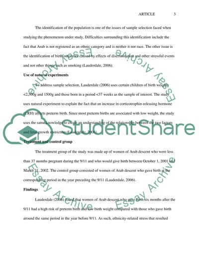 BIRTH OUTCOMES FOR ARABIC-NAMED WOMEN IN CALIFORNIA BEFORE AND AFTER SEPTEMBER 11*
