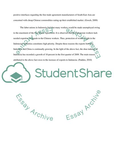 Impacts of CAFTA on Indonesia Unemployment Rate