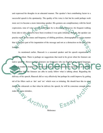 Speech Analysis on Jeff Hancock