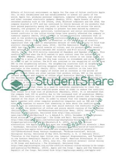 Choose a company that is involved in international business activities