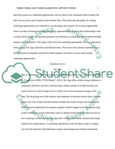 Three Firms and Its Marketing Opportunities