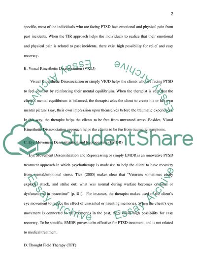 Post-traumatic Stress Disorder Treatment Approaches