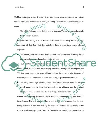 Childhood Obesity on the rise