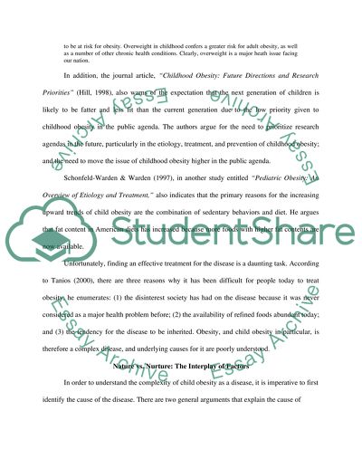 Review on Childhood Obesity