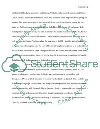 Book report for the catcher in the rye