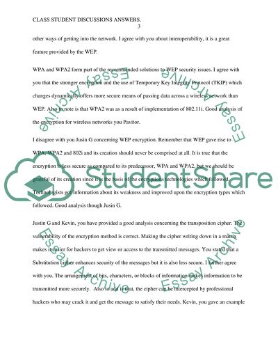 Class student dicussions answers