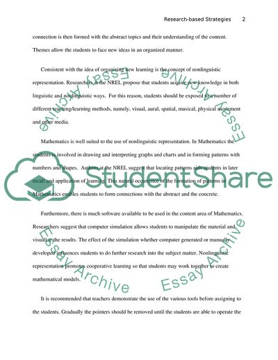 Researched Based Instructional Strategies