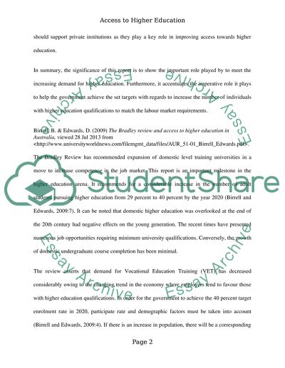 Access to Higher Education