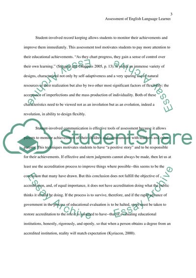 Assessment of English Language Learners