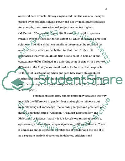 Pragmatism and Feminist Epistemology