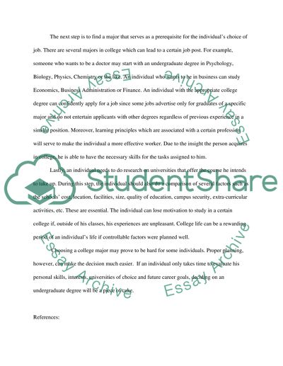 Process Analysis Essay on How to Choose a College Major