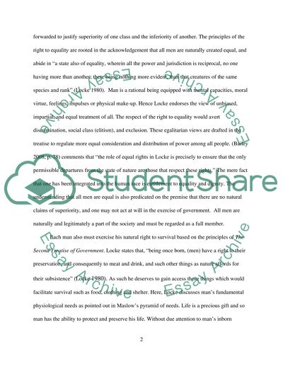 John Lockes Natural Rights in The Second Treatise of Government