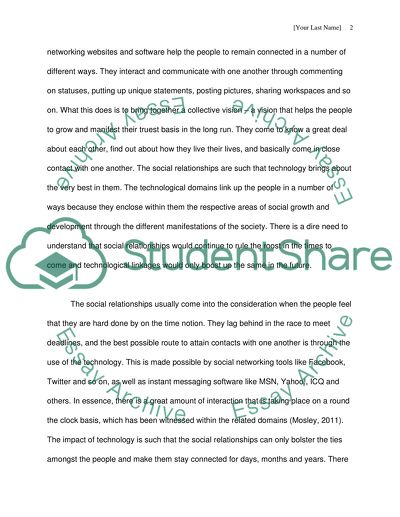 Impact of Technology on Social Relationship