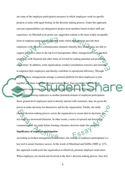 Employee Participation in Decision Making