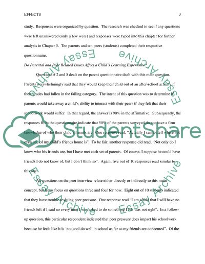 Effects of Family and Peer-Related Issues on Childs Learning Experience