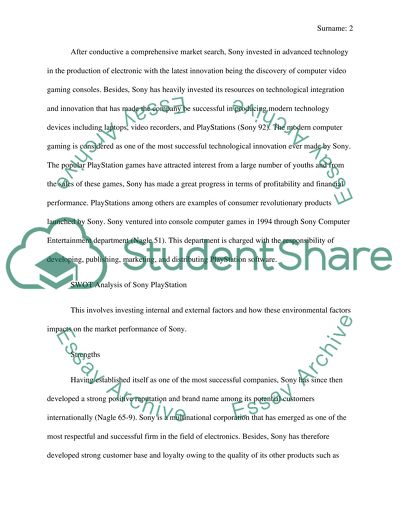 Strategic Audit of a Corporation - Swot Analysis of Sony Playstation