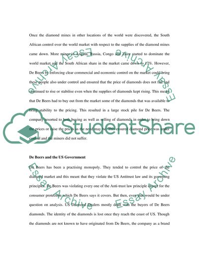 De Beers and US Anti Trust Law