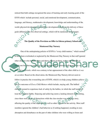 Analysis of the Pros and Cons of the Concept of Early Years Foundation Stage