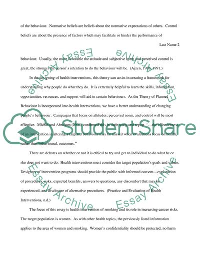 Practice and Evaluation of Health Intervention