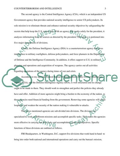 Counterterrorism and Intelligence Framework