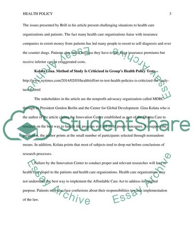 Healthcare Policy Articles