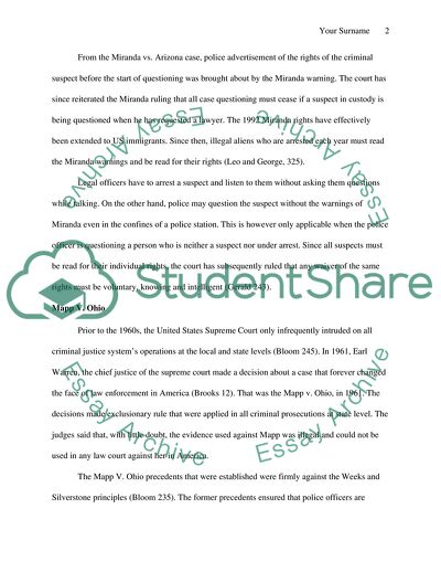 Mapp v. Ohio and Miranda v. Arizona