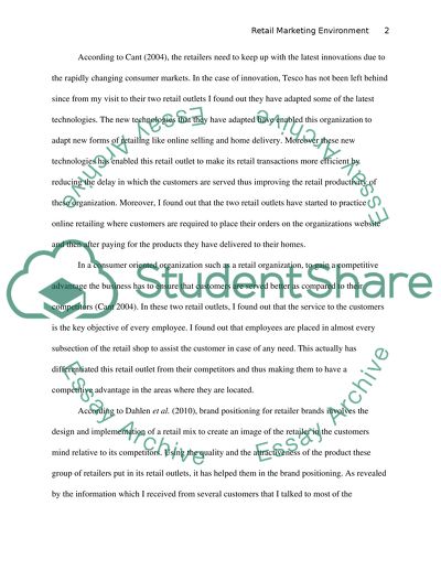 Evaluative Report to Support a Marketing Environment