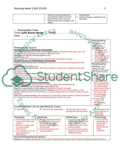 Risk Factors for Julio Nunes Nesto
